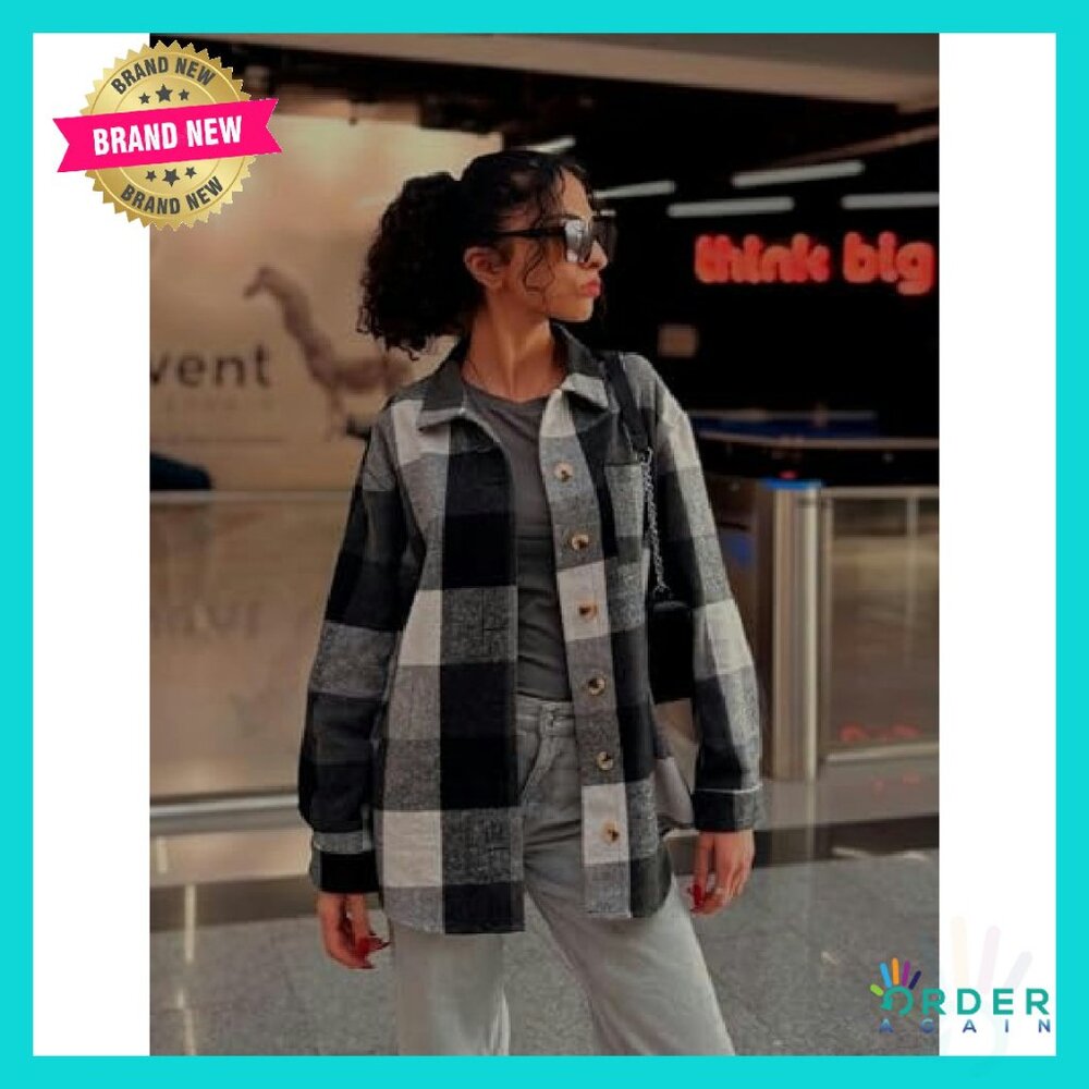 Flannel Shacket Button Down Long Sleeve Plaid Shi… - image 4